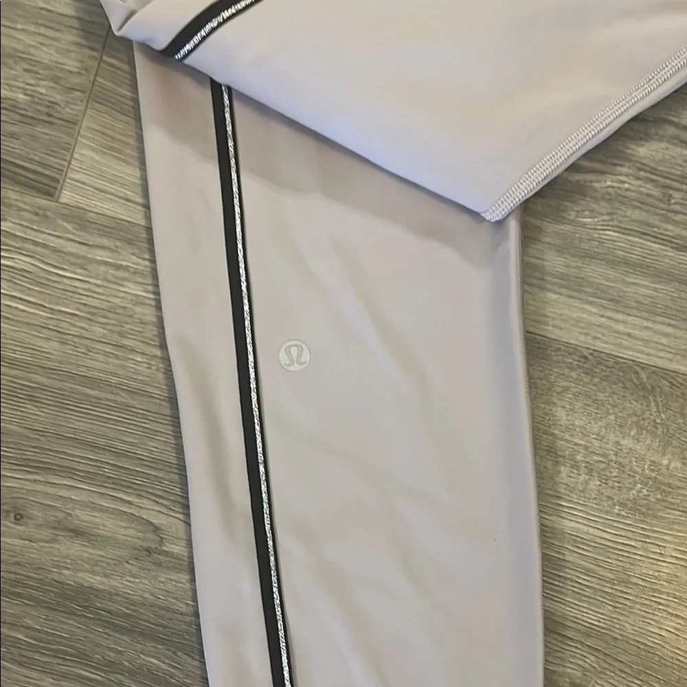 Lululemon Athletica Light Pink Leggings with Black Stripes